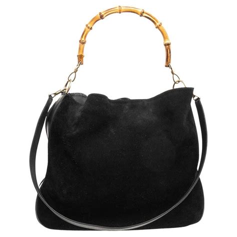 gucci suede hobo with bamboo handle|gucci bamboo handbags.